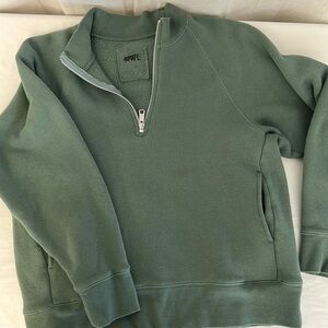 Madewell Betterterry Zip-Front Mockneck Sweatshirt, Small